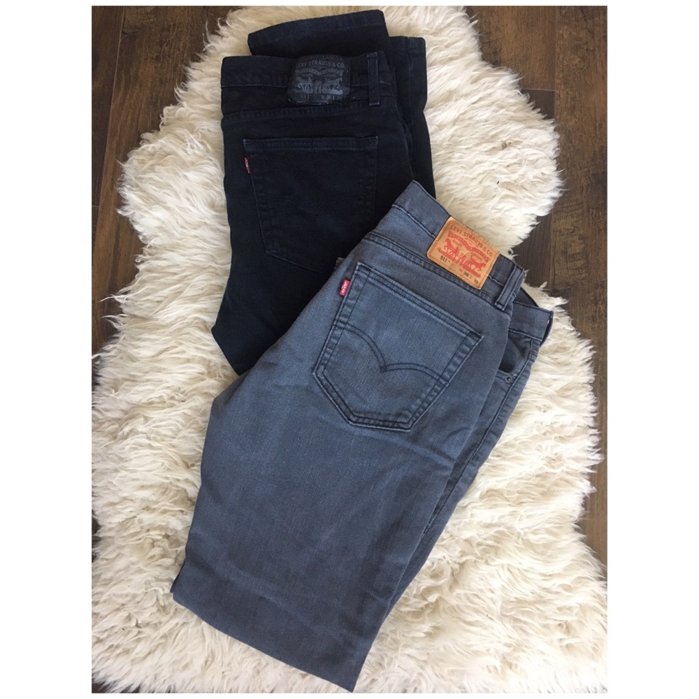 Levi's Men Jeans Slim Straight Black and Gray